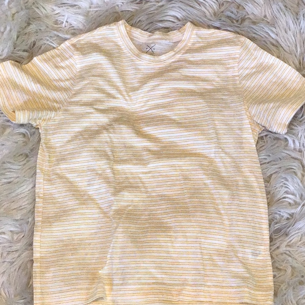 Pacsun yellow and white striped t shirt